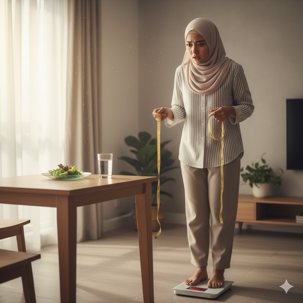 Stress bila tengok berat tak turun-turun