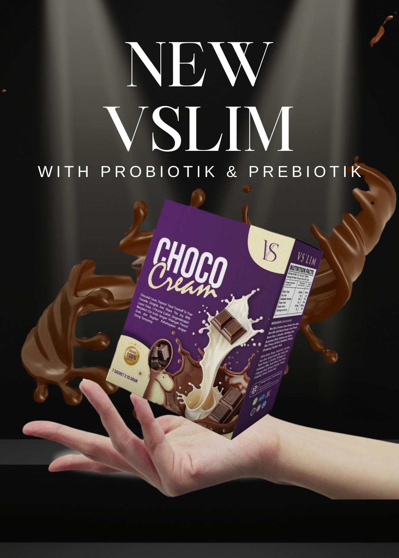 NEW VSLIM dengan Probiotik & Prebiotik - Rasa Choco Cream